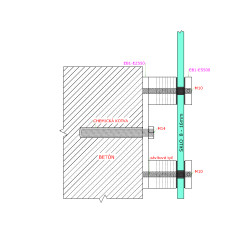 Vrchný úchyt ø 50 mm/M10, brúsená nerez AISI 304 Vrchný úchyt ø 50 mm/M10, brúsená nerez AISI 304
